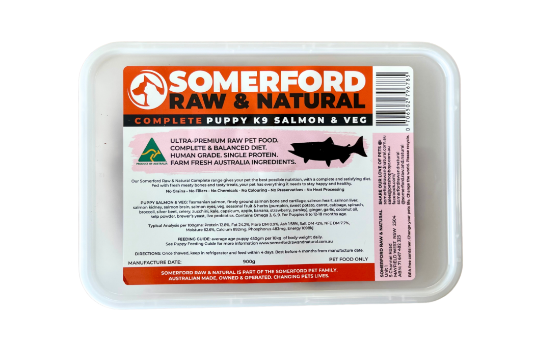 Somerford Raw & Natural - Tasmanian Salmon Puppy Food & Veg Pack FREE Meaty Bones