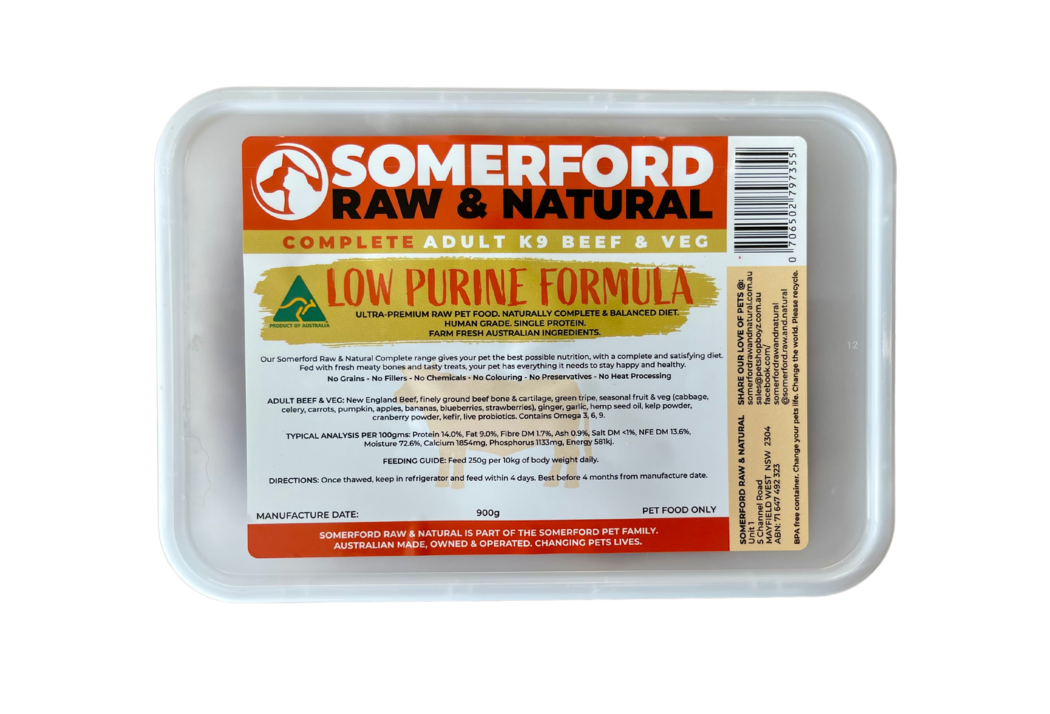 Somerford Raw & Natural - Low Purine Adult Dog Food New England Beef & Veg Pack + FREE Meaty Bones
