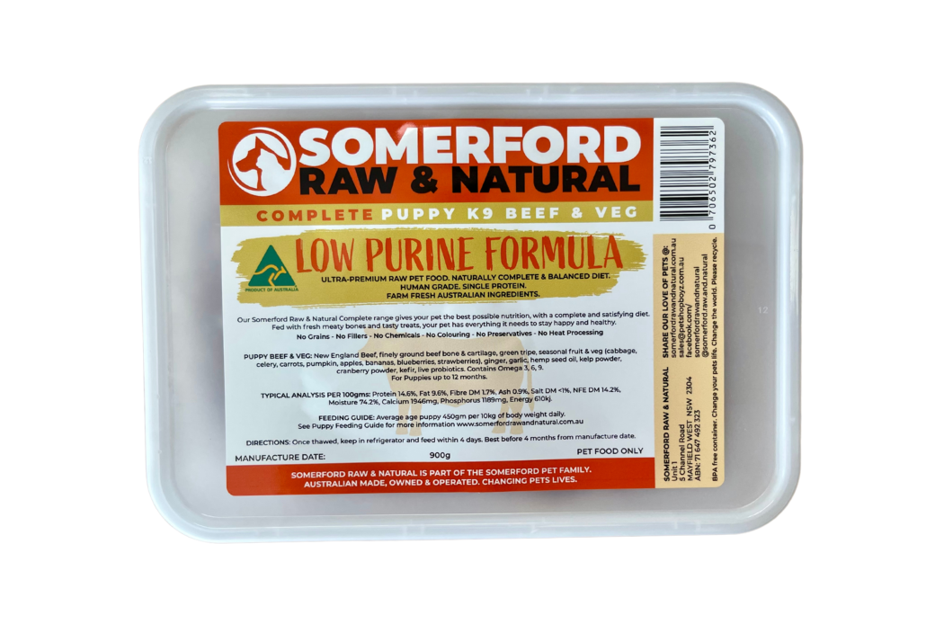 Somerford Raw & Natural - Low Purine Puppy Food New England Beef & Veg Pack + FREE Meaty Bones