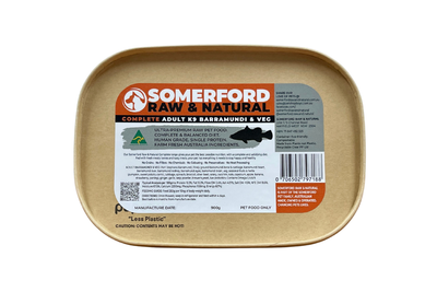 Somerford Raw & Natural Adult Dog Food Port Stephens Barramundi & Veg Pack + FREE Meaty Bones