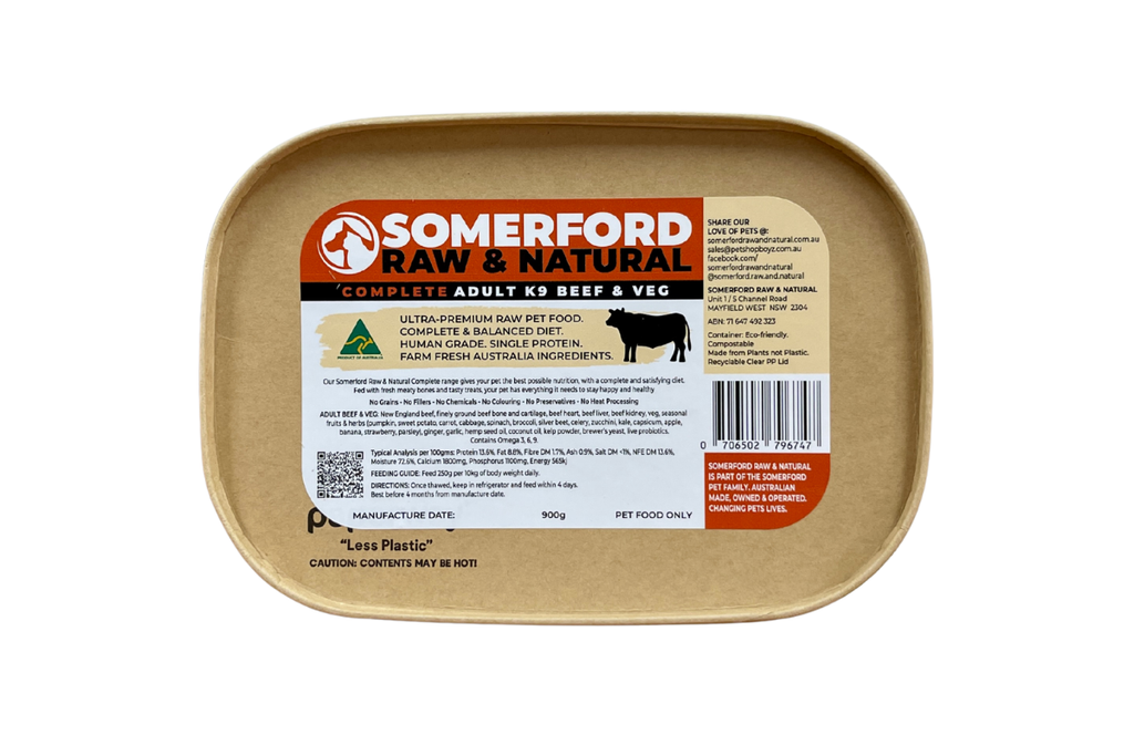 Somerford Raw & Natural Adult Dog Food New England Beef & Veg Pack + FREE Meaty Bones