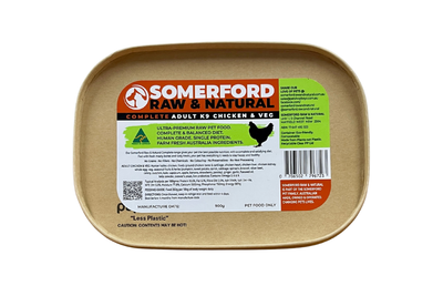 Somerford Raw & Natural - Adult Dog Food Hunter Valley Chicken & Veg Pack + FREE Meaty Bones