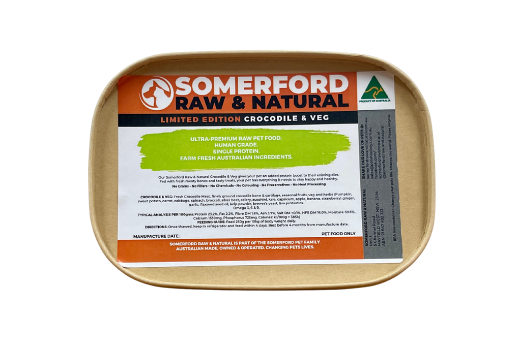 Somerford Raw & Natural - Adult Dog Food Novel Protein Crocodile & Veg Pack + FREE Meaty Bones