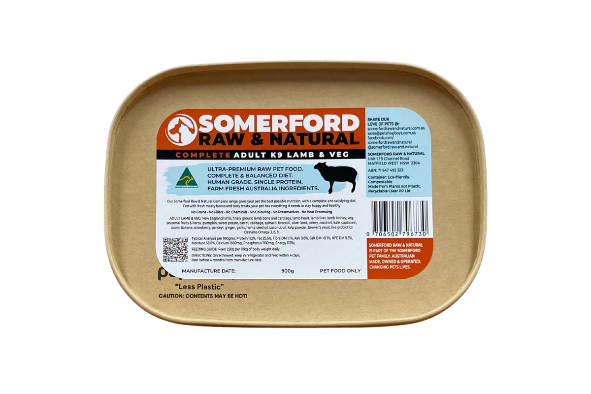 Somerford Raw & Natural - Adult Dog Food New England Lamb & Veg Pack + FREE Meaty Bones