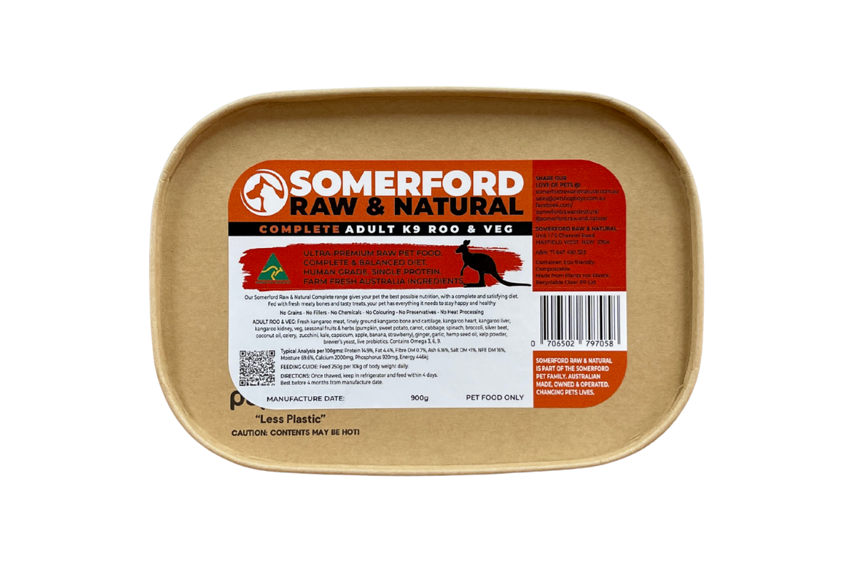 Somerford Raw & Natural "GAME MEAT RANGE" - Adult Dog Food Kangaroo & Veg Pack + FREE Meaty Bones