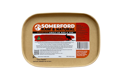 Somerford Raw & Natural "GAME MEAT RANGE" - Adult Dog Food Kangaroo & Veg Pack + FREE Meaty Bones