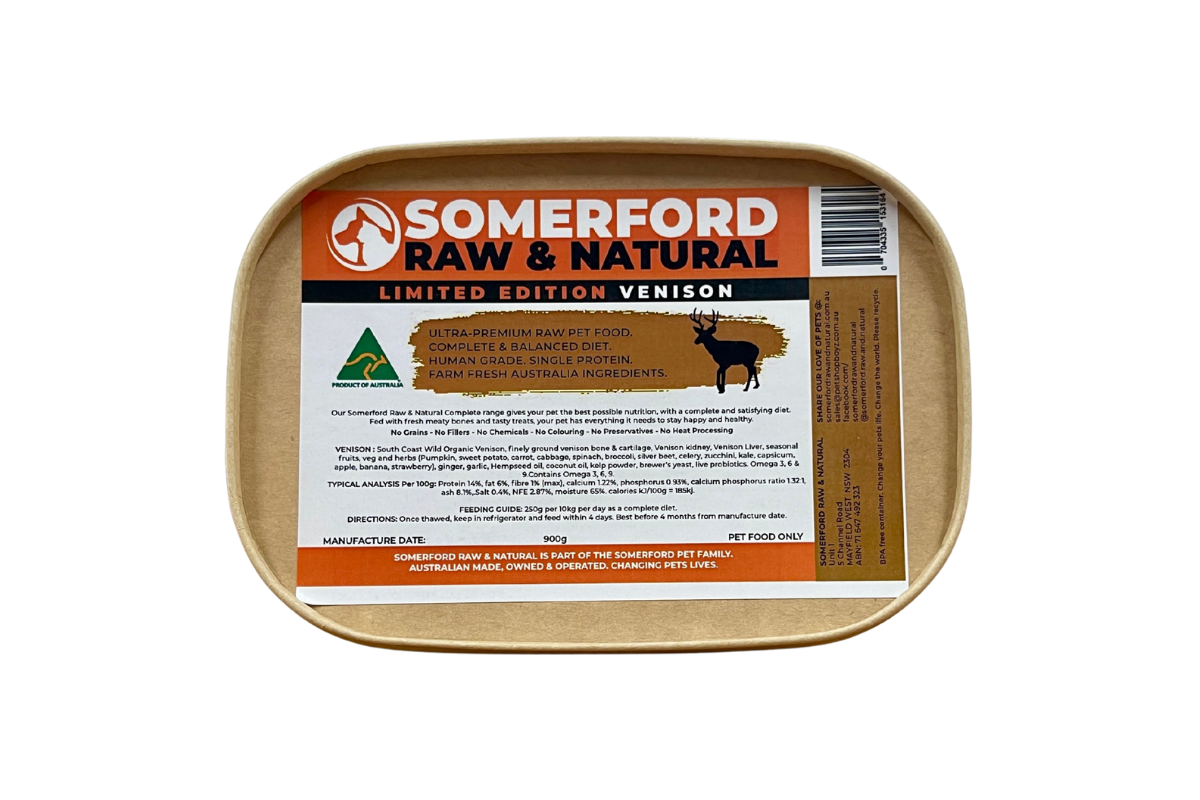 Somerford Raw & Natural - Adult Dog Food Novel Protein Venison & Veg Pack + FREE Meaty Bones.