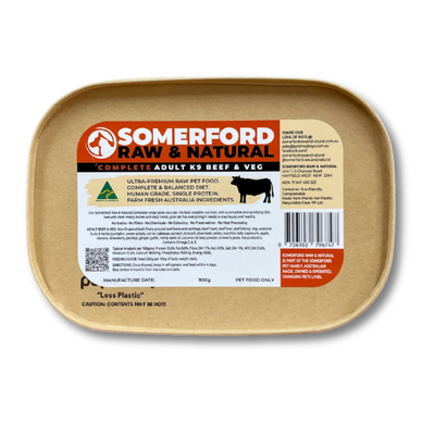 Somerford Raw Adult Dog Beef Complete Meal Packs + FREE Meaty Bones