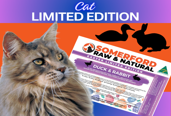 Somerford Raw & Natural - DUCK & RABBIT LIMITED EDITION Cat Food Pack + FREE Meaty Bones.