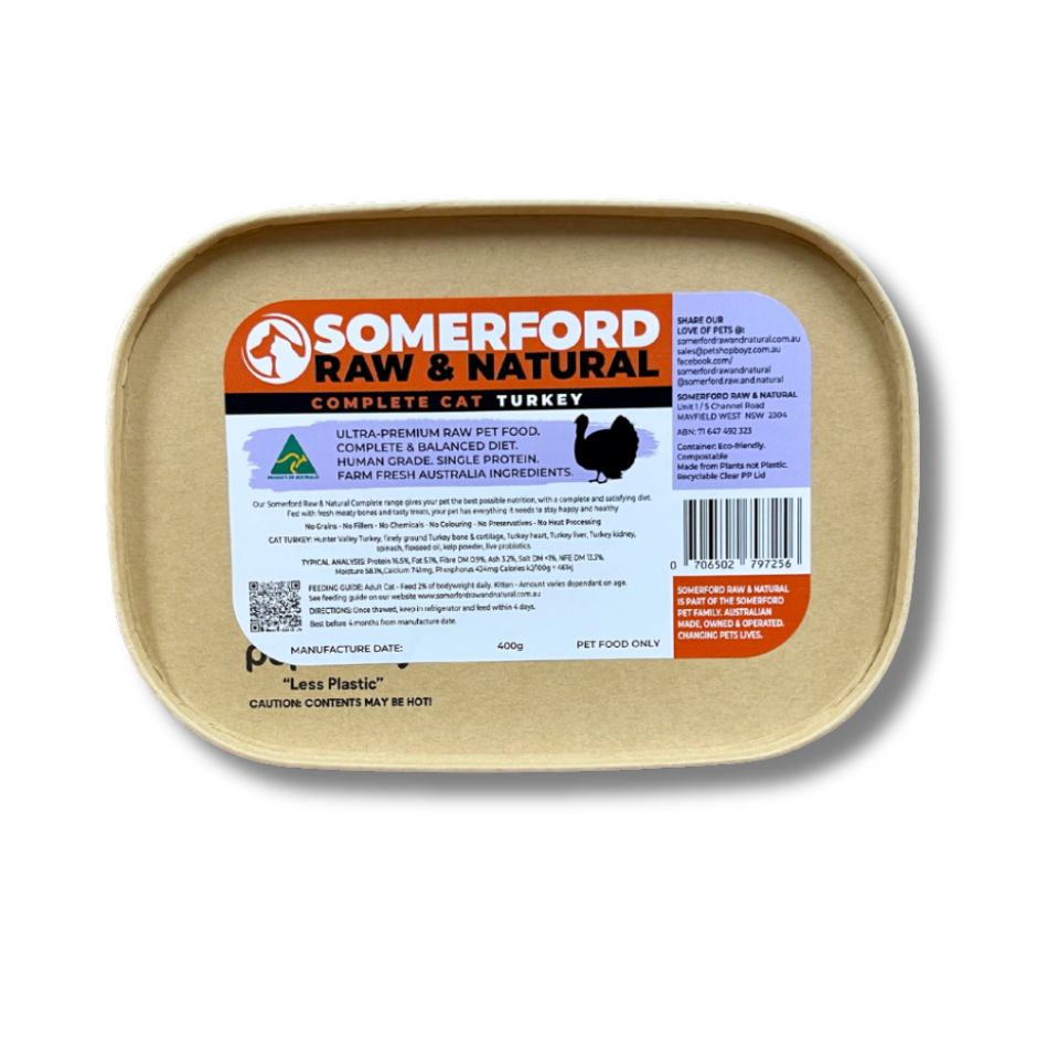 Somerford Raw Kitten & Cat Turkey Complete Meal Packs + FREE Meaty Bones