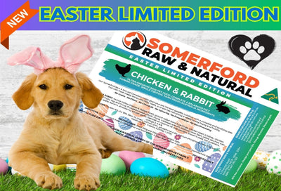 Somerford Raw & Natural - CHICKEN & RABBIT EASTER LIMITED EDITION Dog Food Pack + FREE Meaty Bones.