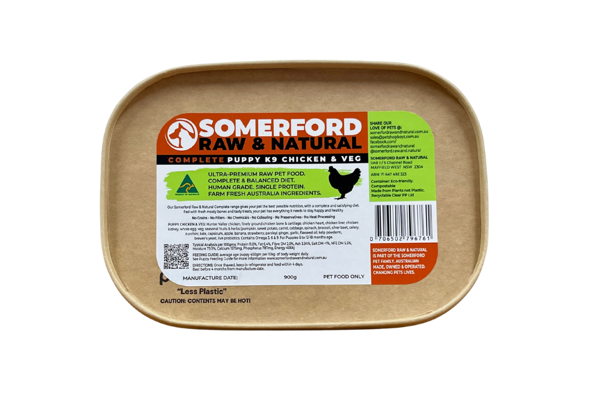 Somerford Raw & Natural - Puppy Food Hunter Valley Chicken & Veg Pack + FREE Meaty Bones