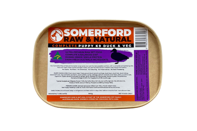 Somerford Raw & Natural "GAME MEAT RANGE" - Puppy Food Duck & Veg Pack + FREE Meaty Bones