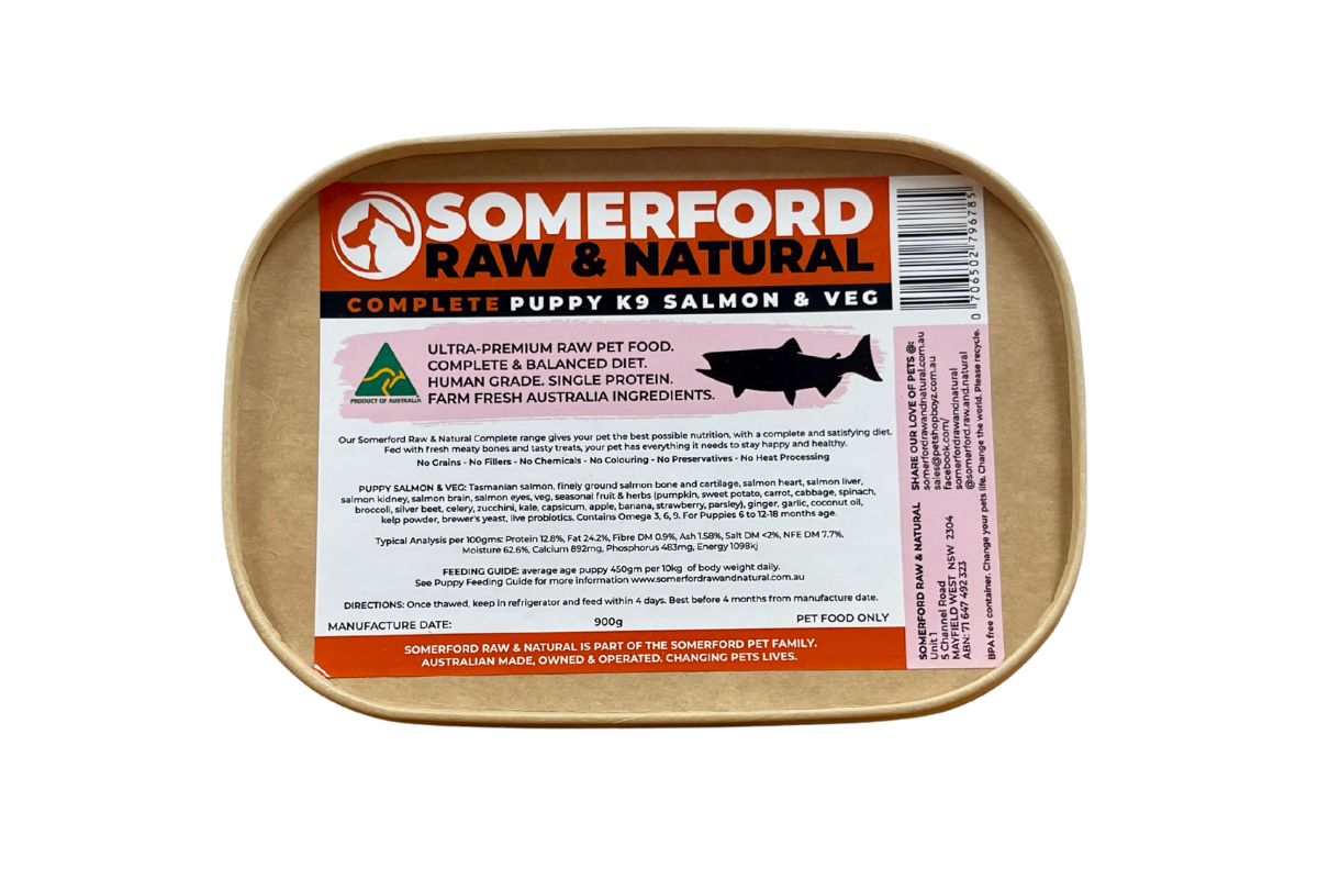 Somerford Raw & Natural - Tasmanian Salmon Puppy Food & Veg Pack FREE Meaty Bones