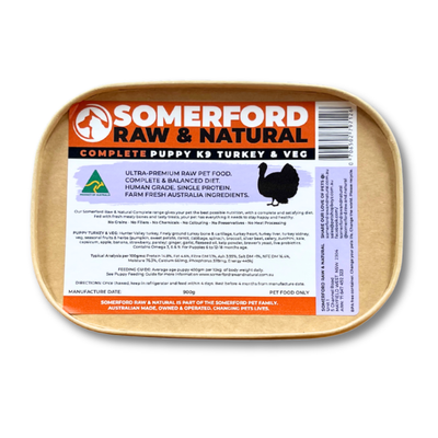 Somerford Raw Puppy Turkey Complete Meal Packs + FREE Meaty Bones