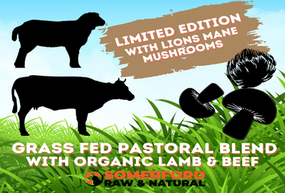 Somerford Raw & Natural - LIMITED EDITION GRASS FED PASTORAL BLEND Dog Food Pack + FREE Meaty Bones.